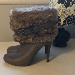 FUR HIGH HEELED BOOTIES